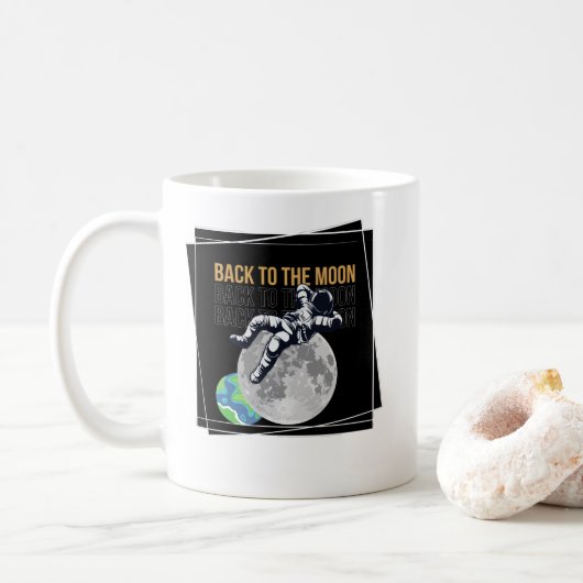 Zurück zum Mond Kaffeetasse (Mit Donut)