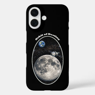 Zurück zum Mond mit Raumschiff und Erde URM iPhone 16 Hülle