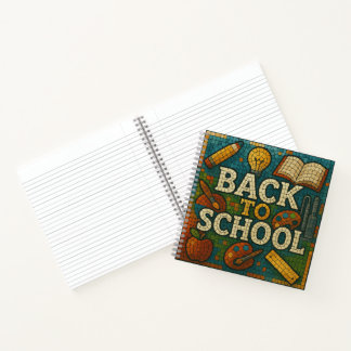 Zurück zum Mosaikstil der Schule Notizblock