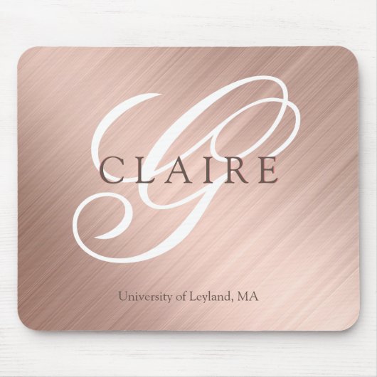 Zurück zum Namen der Schule für Monogramm Mousepad (Vorne)
