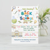 Zurück zum Party der Schule Einladung (Stehend Vorderseite)