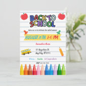 Zurück zum Party der Schule Einladung (Stehend Vorderseite)