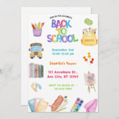 Zurück zum Party der Schule Einladung (Vorne/Hinten)