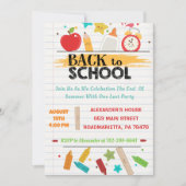 Zurück zum Party der Schule Einladung (Vorderseite)