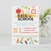 Zurück zum Party der Schule Einladung (Stehend Vorderseite)