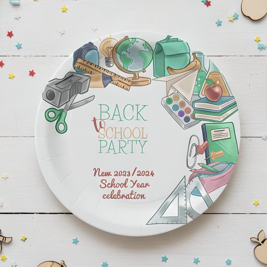 Zurück zum Party der Schule Pappteller