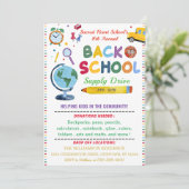 Zurück zum Party der Schulversorgung Einladung (Stehend Vorderseite)