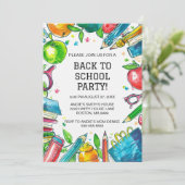 Zurück zum Party in der Schule Einladung (Stehend Vorderseite)