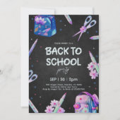 Zurück zum Party in der Schule Einladung (Vorderseite)