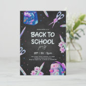 Zurück zum Party in der Schule Einladung (Stehend Vorderseite)