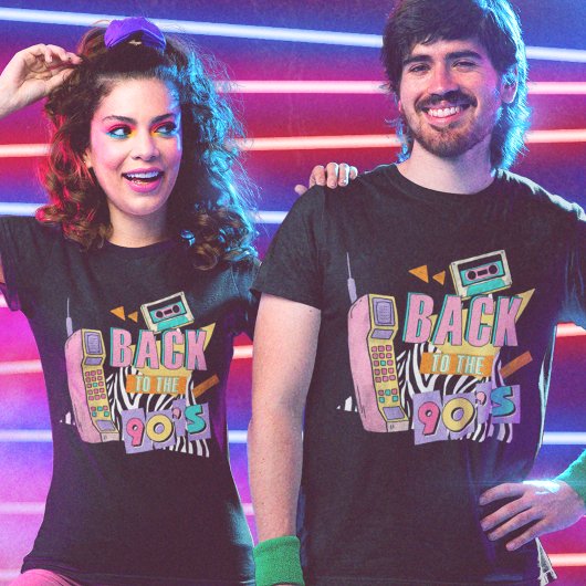 Zurück zum Retro-Telefon und Kassette der 90er Jah T-Shirt