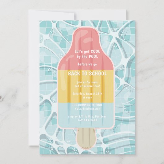 Zurück zum School Pool-Party Einladung (Vorderseite)