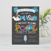 Zurück zum School Pool-Party Einladung (Stehend Vorderseite)