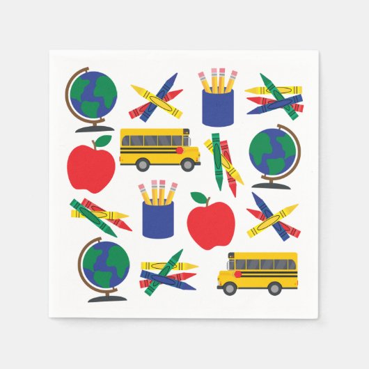 Zurück zum Schulbuch Napkins Serviette (Vorderseite)