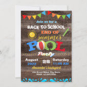 Zurück zum Schulende des Summer Pool Party Einladung (Vorderseite)