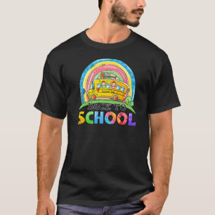 Zurück zum Schulfahrer Rainbow Bus erster Tag T-Shirt
