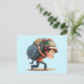 Zurück zum Schulkind Postkarte (Stehend Vorderseite)