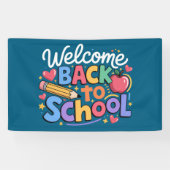 Zurück zum Schullehrer Erster Schultag Funny Banner (Horizontal)