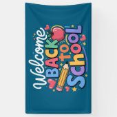 Zurück zum Schullehrer Erster Schultag Funny Banner (Vertikal)