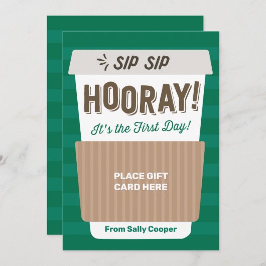 Zurück zum Schullehrer-Kaffeekartenträger Einladung (Vorne/Hinten)