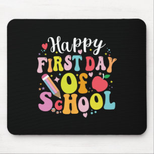 Zurück zum Schullehrer Student glücklich ersten Ta Mousepad