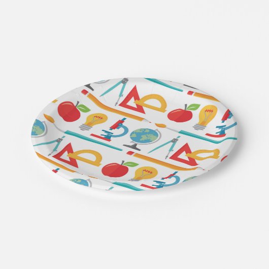 Zurück zum Schulmuster - Bildung des Lehrers Pappteller (Schrägansicht)