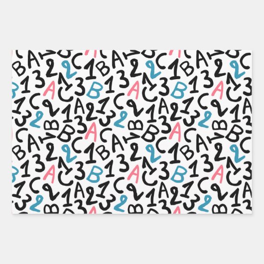 Zurück zum Schulmuster Geschenkpapier Set (Vorderseite 2)