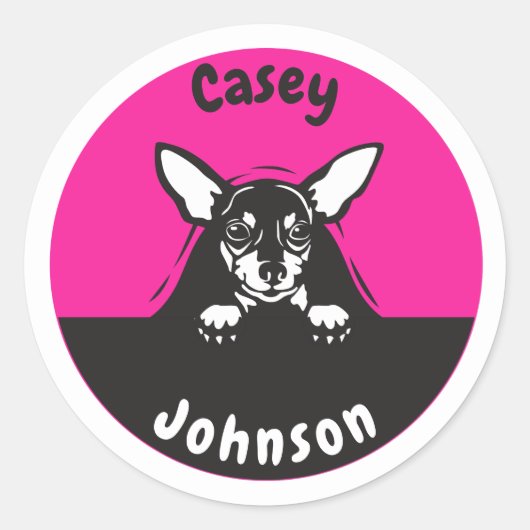 Zurück zum Schulnamen, niedlicher Pechhund Runder Aufkleber (Vorderseite)