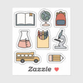 Zurück zum Schulplaner-Stickers-Bus-Crayon-Buch Aufkleber (Blatt)