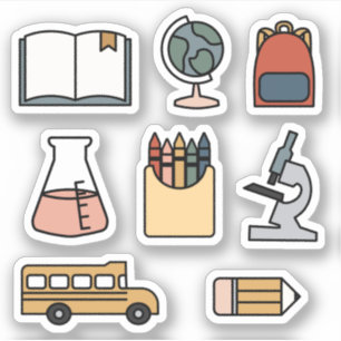 Zurück zum Schulplaner-Stickers-Bus-Crayon-Buch Aufkleber