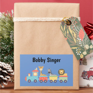 Zurück zum Schulspielzeug-Zug Giraffe Zebra Löwe N Rechteckiger Aufkleber