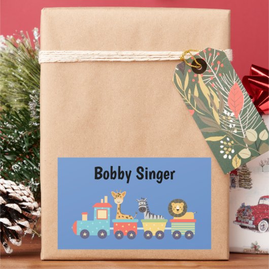 Zurück zum Schulspielzeug-Zug Giraffe Zebra Löwe N Rechteckiger Aufkleber (Feiertag)