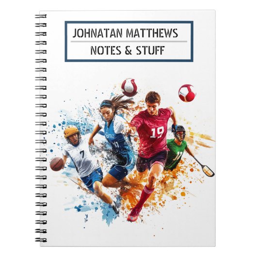 Zurück zum Schulsport Spiral Foto Notebook Notizblock (Vorderseite)