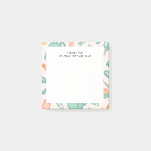 Zurück zum Schulunterricht Post-it Klebezettel (Vorderseite)