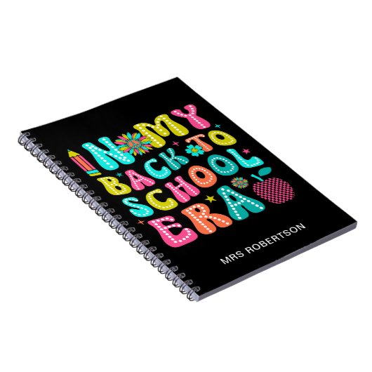 Zurück zum schwarzen Lehrer-Spiralheft Notizblock (Rechte Seite)