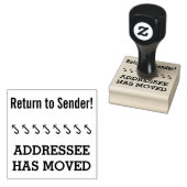 "Zurück zum Sender!", "ADDRESSEE HAT SICH BEWEGT" Gummistempel (Stempel)