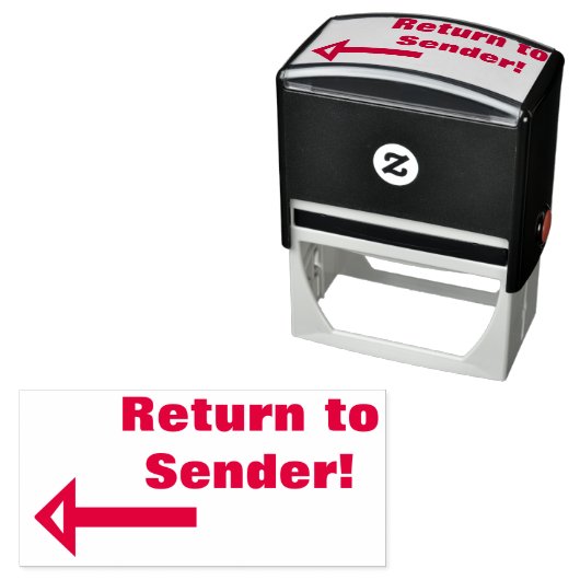 "Zurück zum Sender!" Briefmarke Permastempel (Beispiel)