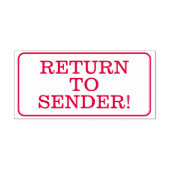 "ZURÜCK ZUM SENDER!" Briefmarke Permastempel (Design)