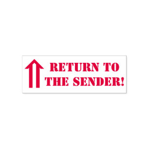 "Zurück zum Sender!" Briefmarke Permastempel
