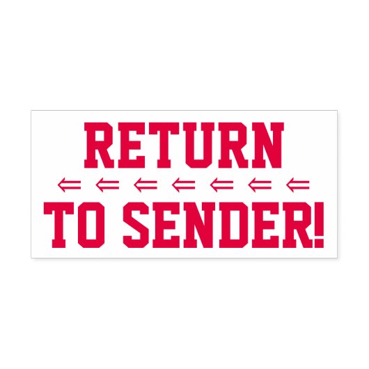 "Zurück zum Sender!" & Pfeile Rubber-Briefmarke Permastempel (Design)