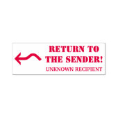 "Zurück zum Sender!" "UNBEKANNTER EMPFÄNGER" Permastempel (Design)