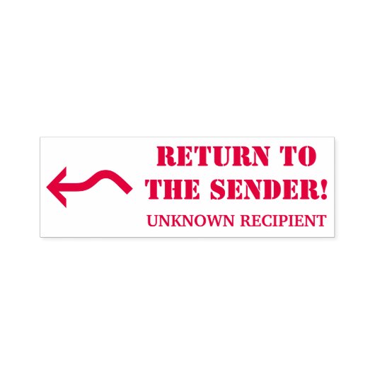 "Zurück zum Sender!" "UNBEKANNTER EMPFÄNGER" Permastempel (Design)