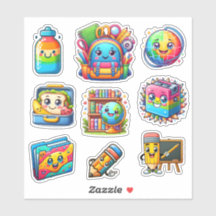 Zurück zum Set der Schule mit 9 bunten Elementen