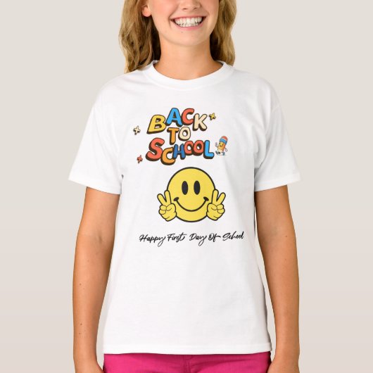 Zurück zum T - Shirt des Smileys in der Schule (Vorderseite)
