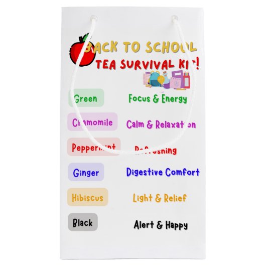 Zurück zum Tee-Überlebenskit der Schule Kleine Geschenktüte (Rückseite)