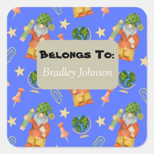 Zurück zum Thema Schule gehört zum Aufkleberpaket Quadratischer Aufkleber (Vorderseite)