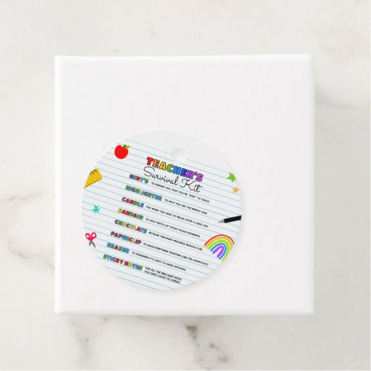 Zurück zum Überlebenskit des Lehrers Geschenkanhänger (Beispiel)