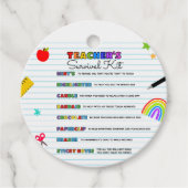 Zurück zum Überlebenskit des Lehrers Geschenkanhänger (Vorderseite)