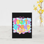 Zurück zur 4. Klasse Coquette Bow Girls Karte (Gelbe Blume)