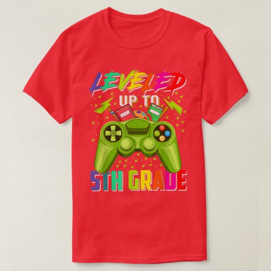 Zurück zur 5. Klasse des Gamers mit bis zu 5. T-Shirt (Design vorne)